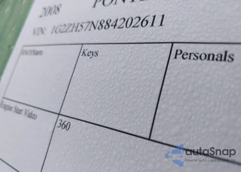 2008 Pontiac G6 Gt z USA, uszkodzony, nr VIN 1G2ZH57N884202611